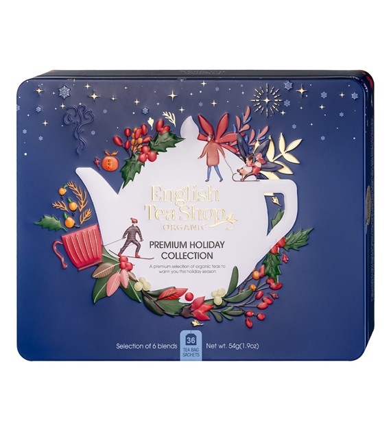English Tea Shop, Zestaw BIO herbatek w niebieskiej puszcze, 36 saszetek