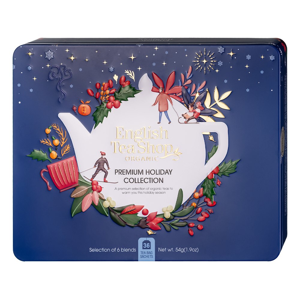 English Tea Shop, Zestaw BIO herbatek w niebieskiej puszcze, 36 saszetek
