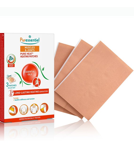 Puressentiel, Naturalne Rozgrzewające plastry na mięśnie i stawy z 14 olejkami eterycznymi, 3 szt.