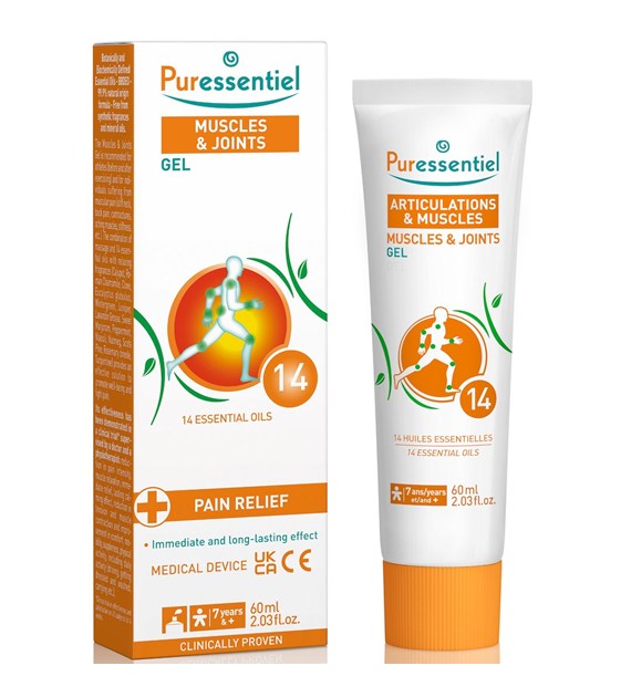 Puressentiel, Żel na mięśnie i stawy z 14 olejkami eterycznymi, 60 ml