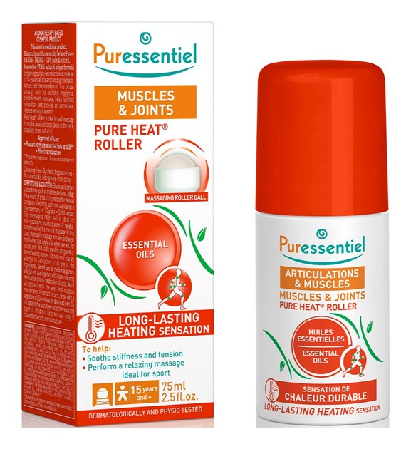 Puressentiel, Naturalny Rozgrzewający roll-on PURE HEAT® na mięśnie i stawy z 14 olejkami eterycznymi, 75 ml