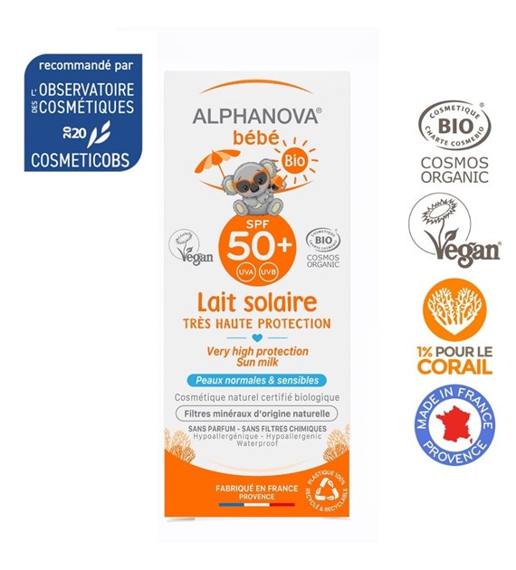 Alphanova Sun Bio, Bebe Przeciwsłoneczny Krem na słońce SPF 50+ SUN, 50g