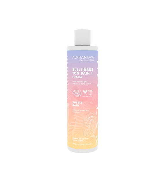 Alphanova Kids Bio, Płyn do kąpieli, Truskawkowy, 250 ml