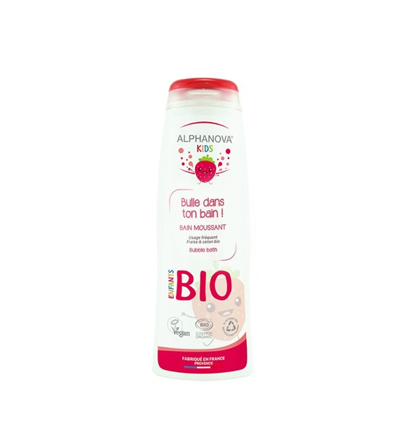 Alphanova Kids Bio, Płyn do kąpieli, Truskawkowy, 250 ml