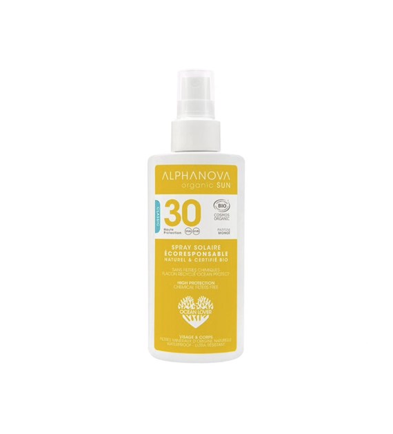 Alphanova Sun, Bio Spray Przeciwsłoneczny, filtr SPF30, 125 g