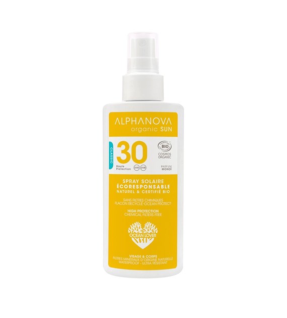 Alphanova Sun, Bio Spray Przeciwsłoneczny, filtr SPF30, 125 g