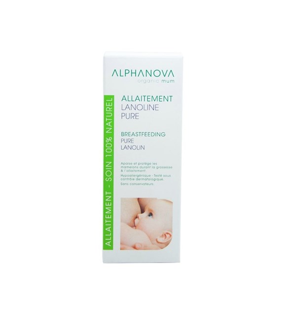 Alphanova Organic Mum, Lanolina na brodawki, 100% naturalna, 40 ml