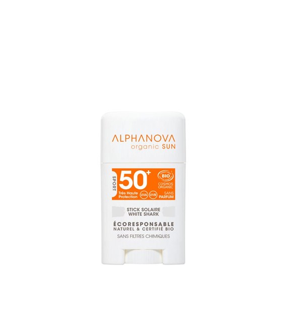 Alphanova Sun Bio, Krem z filtrem w sztyfcie, SPF50+, White Shark, 12 g