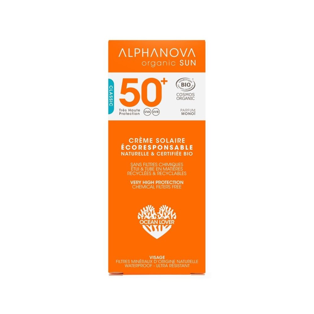 Alphanova Sun Bio, Krem Przeciwsłoneczny, filtr SPF50+, 50 g