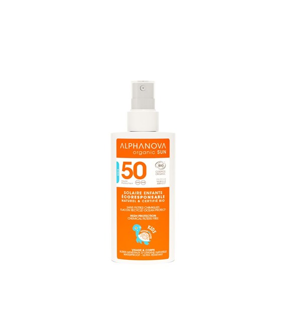 Alphanova Sun Bio, KIDS Spray Przeciwsłoneczny, SPF 50, 125g