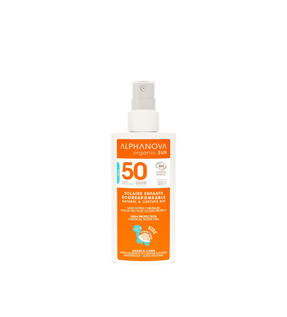 Alphanova Sun Bio, KIDS Spray Przeciwsłoneczny, filtr 50, 125g
