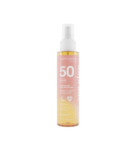 Alphanova Daily Sun, Glow, olejek do opalania SPF50, 125 ml