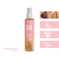 Alphanova Daily Sun, Glow, olejek do opalania SPF30, 125 ml