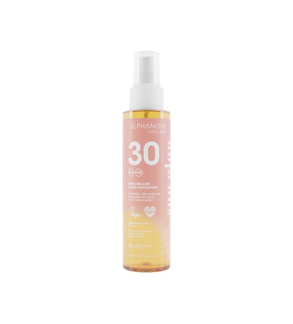 Alphanova Daily Sun, Glow, olejek do opalania SPF30, 125 ml