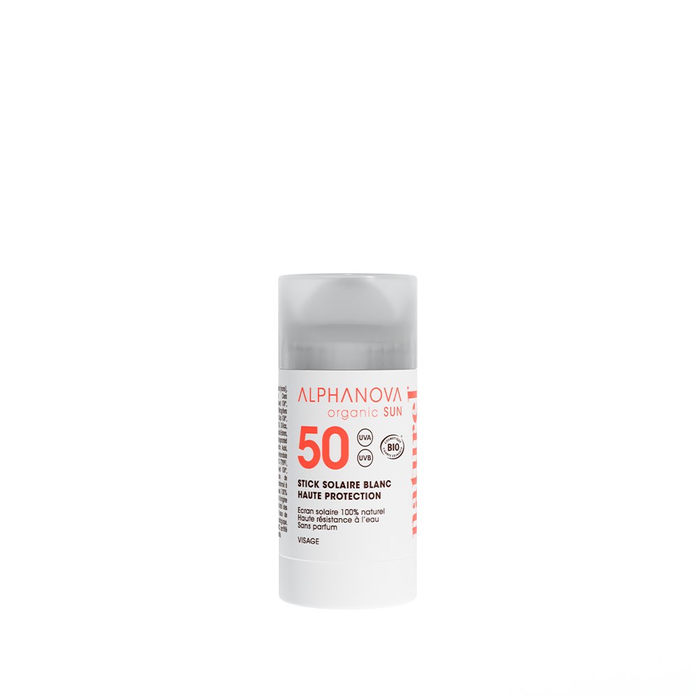 Alphanova Sun Bio, Krem z filtrem w sztyfcie, SPF50+, White, 12 g