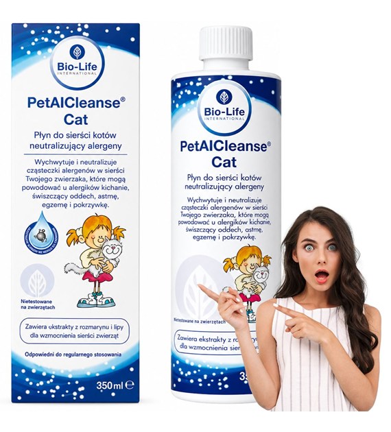 Bio-Life PetalCleanse, Płyn do sierści kotów neutralizujący alergeny, 350 ml
