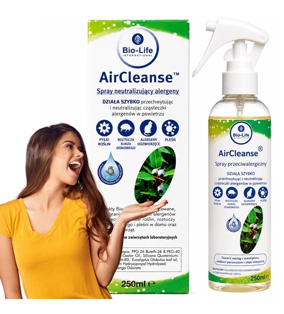 Bio-Life AirCleanse, Spray neutralizujący alergeny w powietrzu, 250 ml