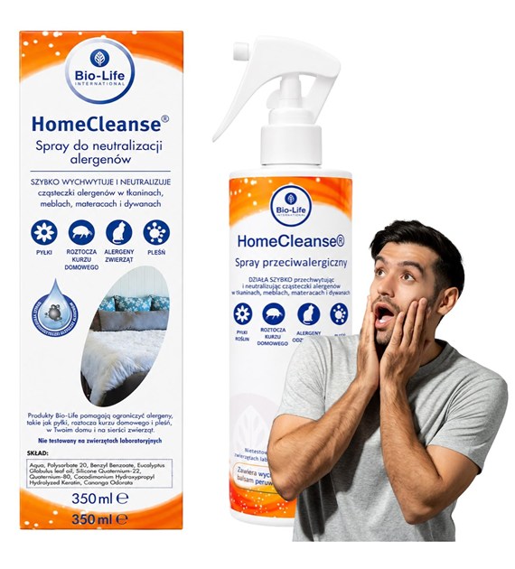 Bio-Life HomeCleanse, Spray do obić i tkanin neutralizujący alergeny, 350 ml