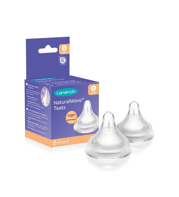 Lansinoh, Smoczek do karmienia Natural Wave&#x00AE; o wolnym przepływie S, 2 szt.
