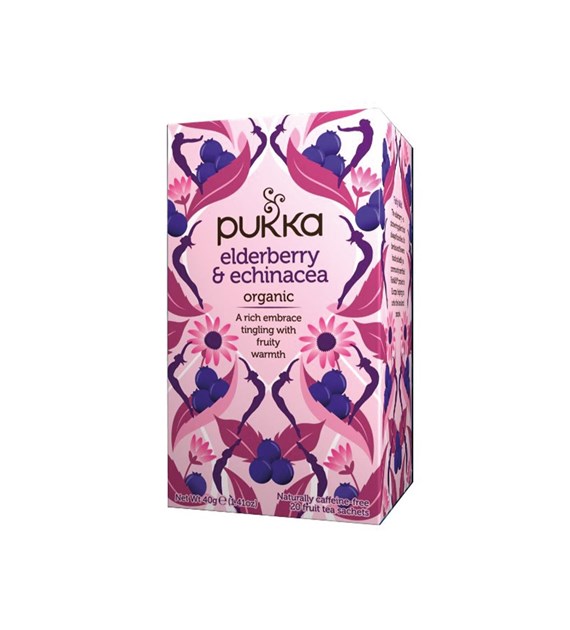 PUKKA, Herbata Elderberry&Echinacea (lukrecja, imbir, czarny bez)