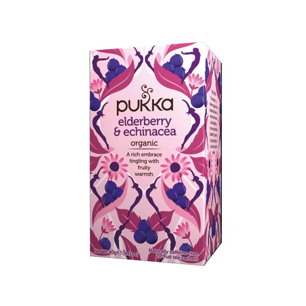 PUKKA, Herbata Elderberry&Echinacea (lukrecja, imbir, czarny bez)