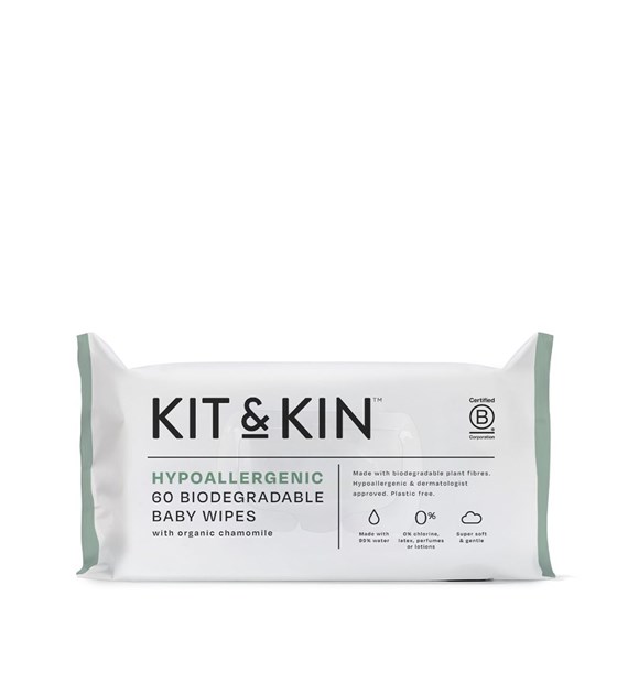 Kit & Kin, Chusteczki nawilżane dla dzieci, 60 szt.