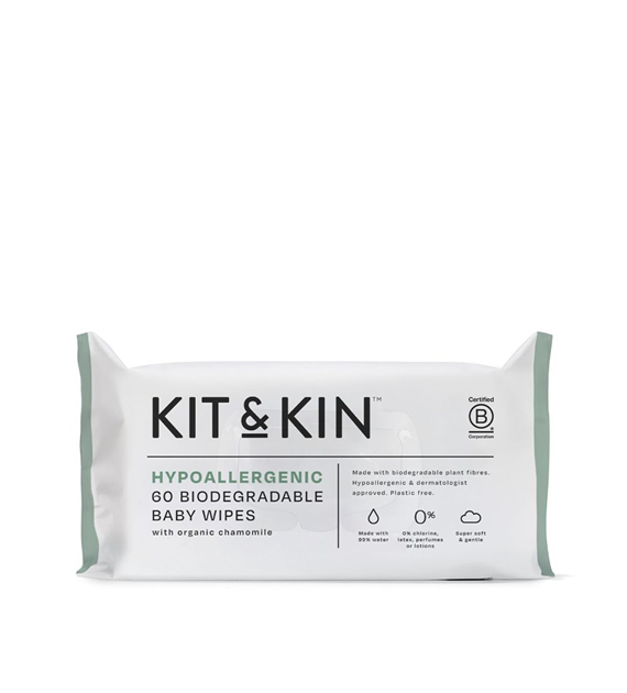 Kit & Kin, Chusteczki nawilżane dla dzieci, 60 szt.