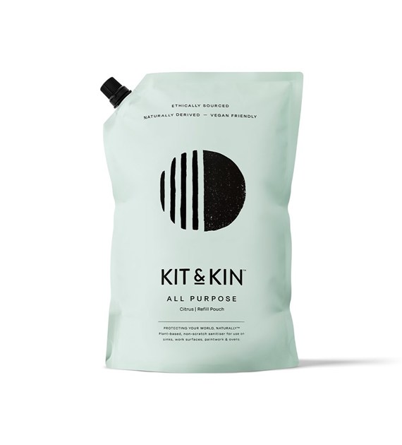 Kit & Kin, Naturalny uniwersalny płyn do sprzątania domu, o zapachu cytrusów - REFILL, 1L