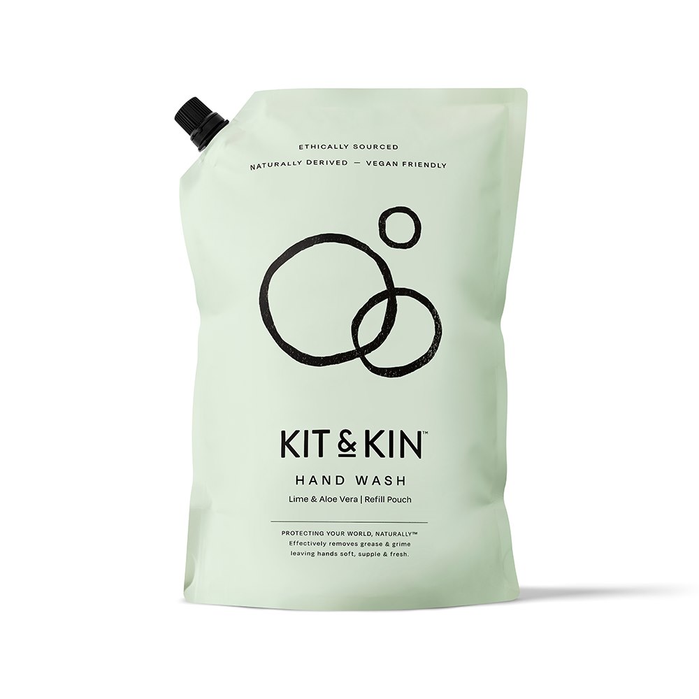 Kit & Kin, Naturalne Mydło do rąk w płynie, o zapachu limonki i aloesu - REFILL, 1L