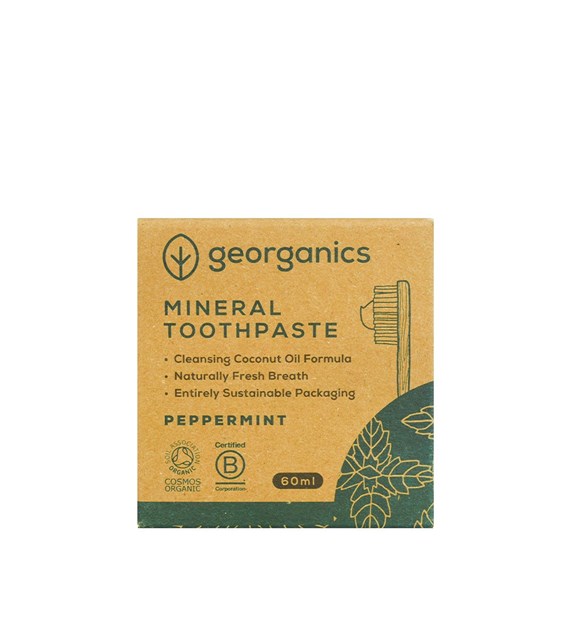 Georganics, Mineralna pasta do zębów w słoiku, English Peppermint, 60 ml