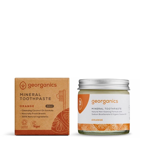 Georganics, Mineralna pasta do zębów w słoiku, Orange, 60 ml
