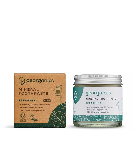 Georganics, Mineralna pasta do zębów w słoiku, Spearmint, 60 ml