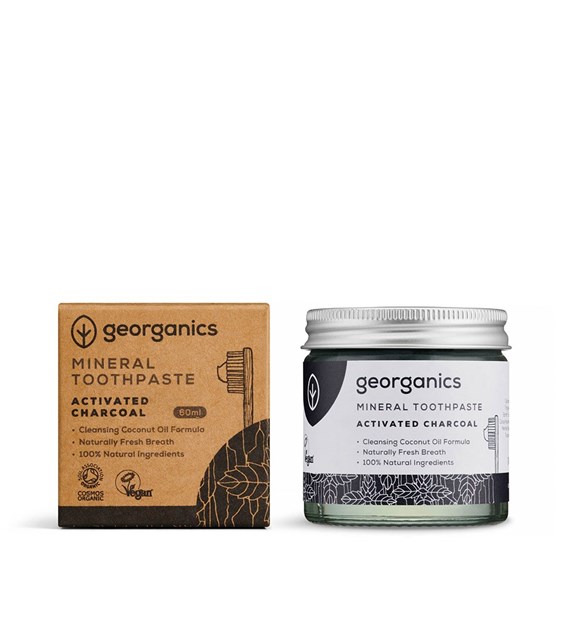 Georganics, Mineralna pasta do zębów w słoiku, Activated Charcoal, 60 ml