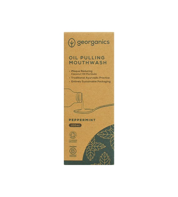 Georganics, Olej do płukania ust, English Peppermint, 100 ml