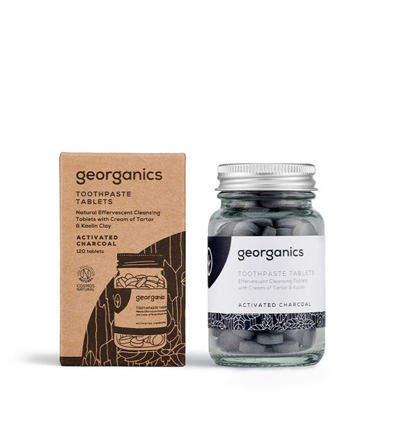 Georganics, Naturalne tabletki do mycia zębów, Activated Charcoal, 120 tabletek