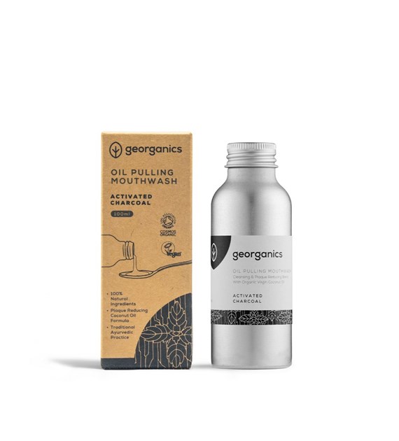 Georganics, Olej do płukania ust, Activated Charcoal, 100 ml