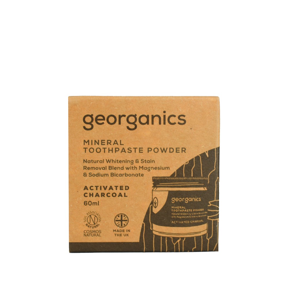 Georganics, Proszek do czyszczenia zębów, Activated Charcoal, 60 ml