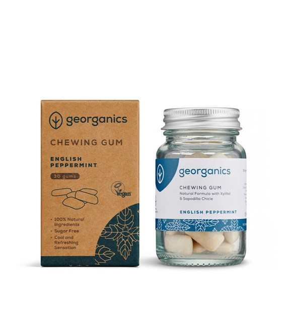 Georganics, Naturalna guma do żucia, English Peppermint, 30 gum