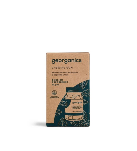 Georganics, Naturalna guma do żucia, English Peppermint, 30 gum