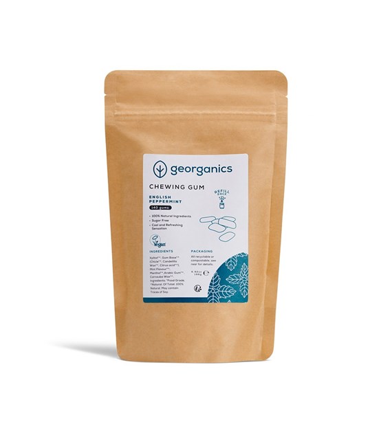 Georganics, Naturalna guma do żucia, English Peppermint, 140 gum