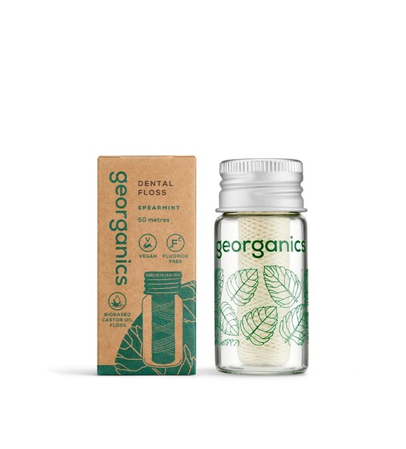 Georganics, Naturalna nić dentystyczna, Spearmint, 50 m