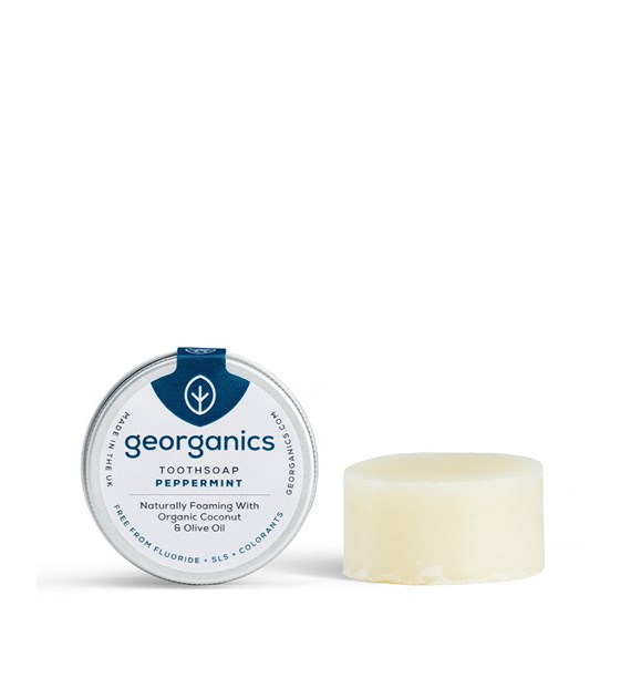 Georganics, Naturalne mydło do zębów, na świeży oddech, English Peppermint, 30 ml