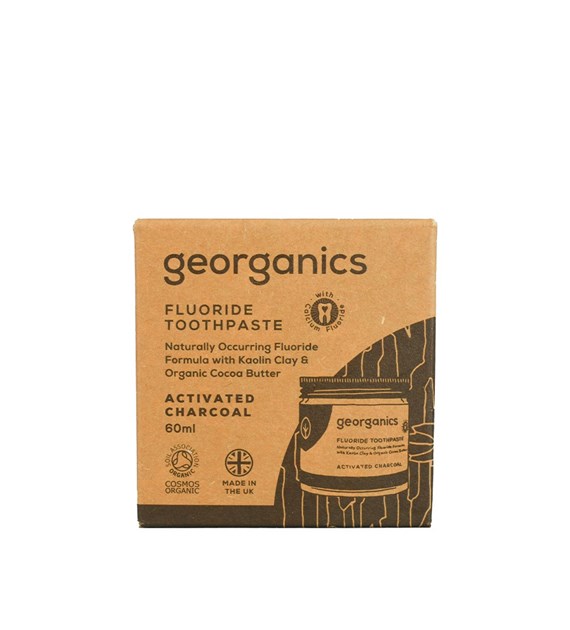 Georganics, Organiczna pasta do zębów z fluorem w słoiku, Activated Charcoal, 60 ml