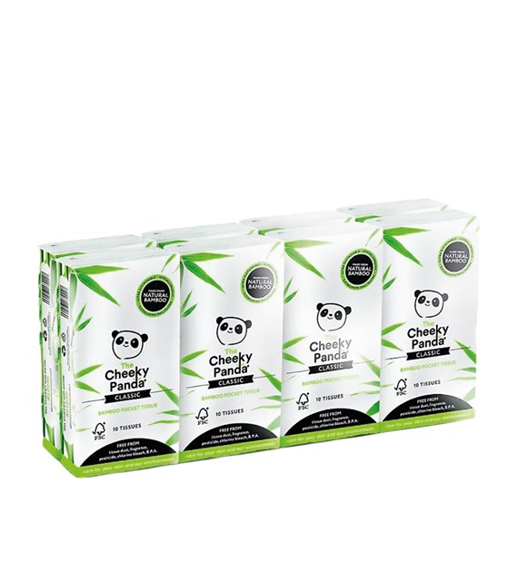 Cheeky Panda, Chusteczki higieniczne, kieszonkowe, 80 szt. (8 op. po 10 szt.)