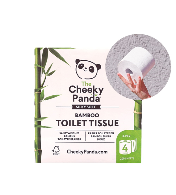 Cheeky Panda, Papier toaletowy trzywarstwowy, 4 rolki
