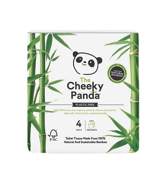 Cheeky Panda, Papier toaletowy trzywarstwowy, 4 rolki