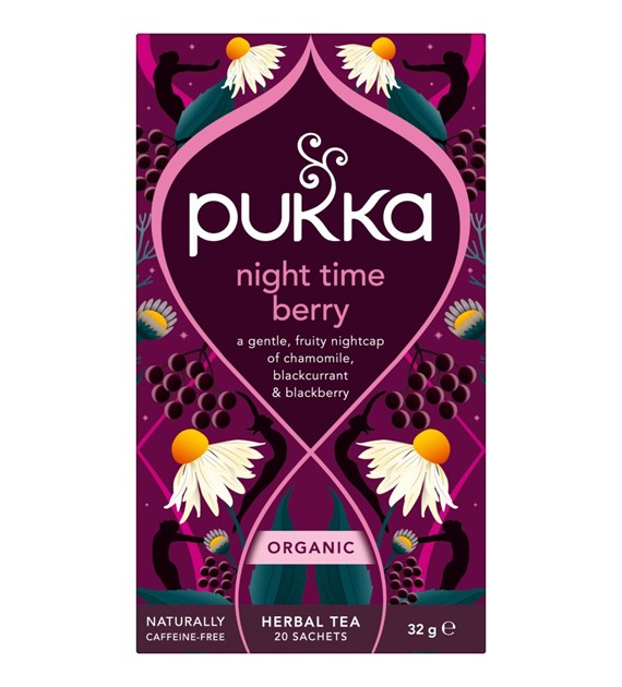 PUKKA, Herbata BIO Night Time Berry (rumianek, hibisku), 20 saszetek