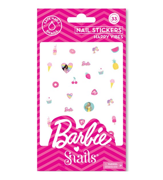 Snails, Naklejki na paznokcie dla dzieci Barbie, Happy Vibes, 28 naklejek