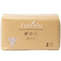 Tuttelu, Bambusowe pieluszki jednorazowe, rozmiar 2 (3-6 kg), 32 szt.