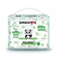 BAMBOOLOVE, Pieluszki jednorazowe bambusowe, rozmiar S (3-8 kg), 25 szt.